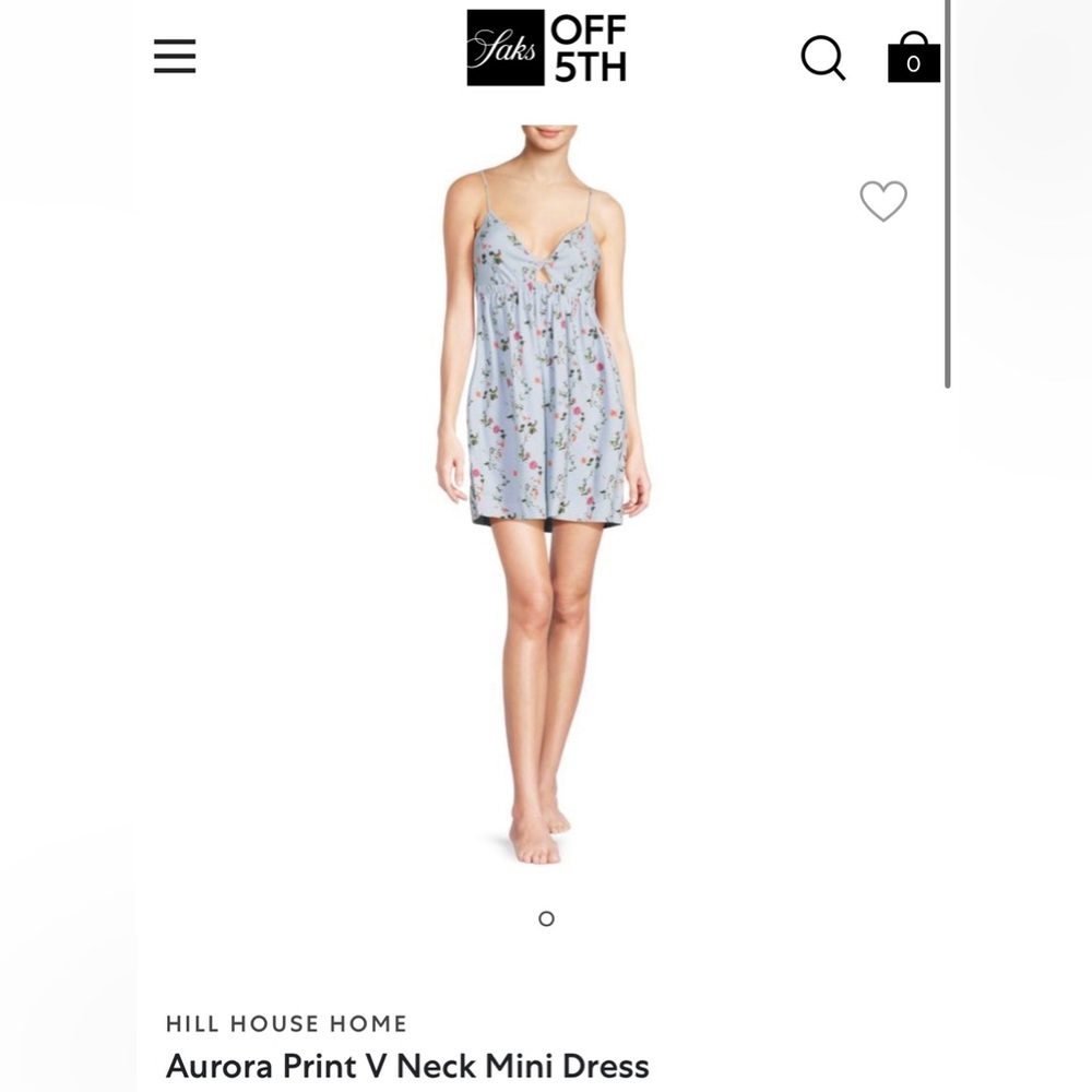 NWT Hill House Aurora Print V Neck Mini Dress From Saks